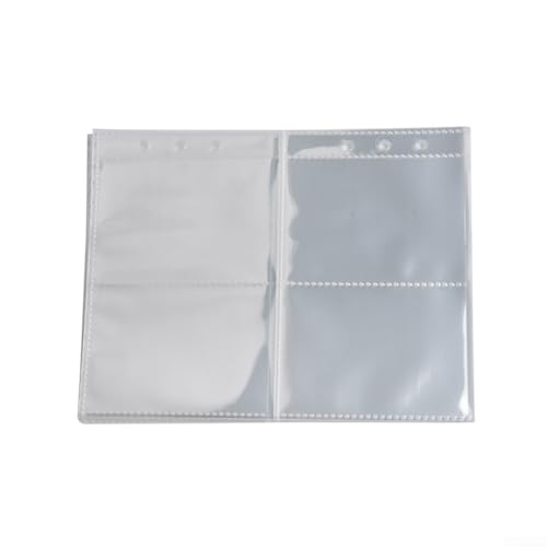 Yuanpgky 10 Stück Blattschutzhüllen, Binderhüllen-Set, A5 Binder-Nachfüllhüllen, transparente Seitenschutz für 6-Ringbuch, zur Aufbewahrung von Fotos, Stempeln (A5-4 Gird) von Bulevisiter