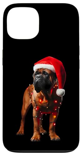 Hülle für iPhone 13 Bullmastiff Weihnachtsmannmütze Weihnachtsbeleuchtung Hundebesitzer Mama Papa von Bullmastiff Christmas Products