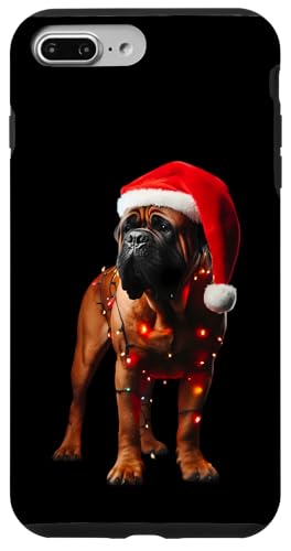 Hülle für iPhone 7 Plus/8 Plus Bullmastiff Weihnachtsmannmütze Weihnachtsbeleuchtung Hundebesitzer Mama Papa von Bullmastiff Christmas Products