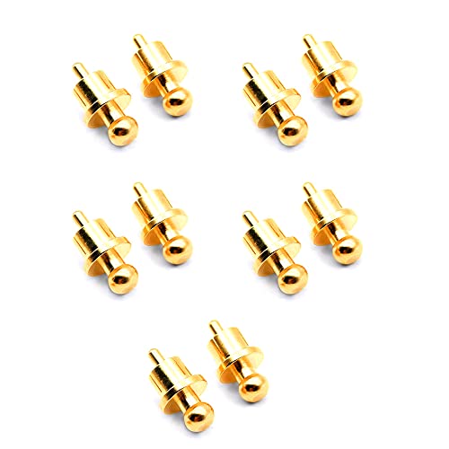 Bumdenuu 10 Stück Cinch-Stecker, vergoldet, Kurzschlussstecker, Phono-Stecker, Cinch-Stecker, Schutzkappen von Bumdenuu