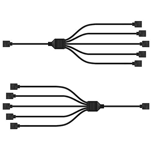 Bumdenuu 2 Stück Serie-Lüfter Rvb Splitter Adapter Kabel Hauptplatine Verlängerung 5 V 3 Pin Lüfter Kabel Splitter für Computer Gehäuse CPU Kühler von Bumdenuu