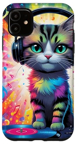 DJ Katze Mädchen Liebt Musik | Katzen Party Mit Kopfhörer Hülle für iPhone 11 DJ Katze Mädchen Liebt Musik | Katzen Party Mit Kopfhörer Hülle für iPhone 11 von Bunte DJ Katze Eyecatcher mit Party-Vibes