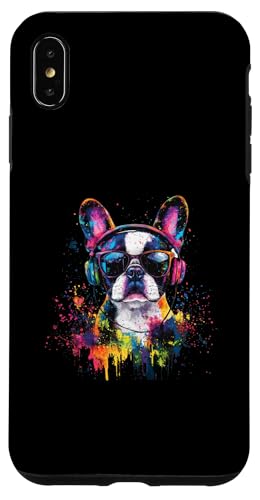 Hülle für iPhone XS Max Frenchie Französische Bulldogge Musik Kopfhörer Fellnase von Bunte Künstlerische Frenchie Hundemotive