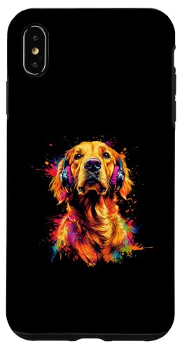 Hülle für iPhone XS Max Bunt Künstlerisch Golden Retriever Musik Kopfhörer Goldie von Bunte Künstlerische Golden Retriever Hundemotive