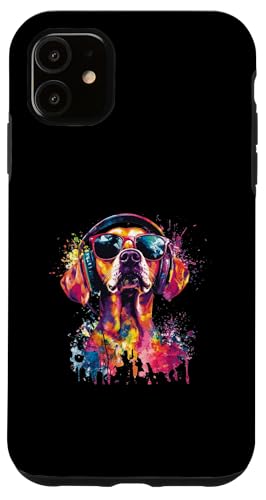 Hülle für iPhone 11 Hund Vizsla Musik Kopfhörer Bunt Kunst Fellnase von Bunte Künstlerische Vizsla Hundemotive