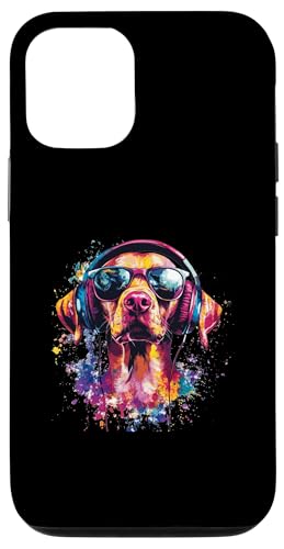 Hülle für iPhone 12/12 Pro Hund Vizsla Musik Kopfhörer Bunt Kunst Fellnase von Bunte Künstlerische Vizsla Hundemotive