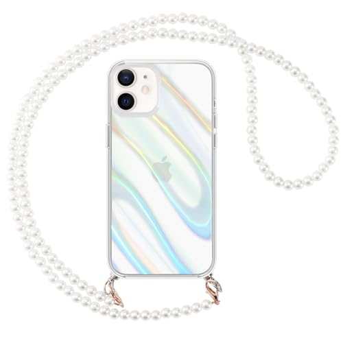 Buoluoioir Handykette für Apple iPhone 11 6.1" Hülle mit Band, Transparent TPU Silikon Stoßfest Ultradünn Handyhülle mit Kordel Chain Handy Kette zum Umhängen Necklace Case, Perlenkette von Buoluoioir