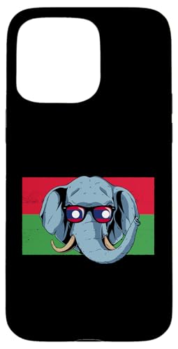 Hülle für iPhone 15 Pro Max Burkina Faso Elefant mit Sonnenbrille Burkinabé-Wurzeln von Burkina Faso Flag Design Proud Burkinabe