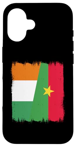 Hülle für iPhone 16 Elfenbeinküste Burkina Faso halbe Flagge Ivorian Burkinabé Wurzeln von Burkina Faso Flag Design Proud Burkinabe