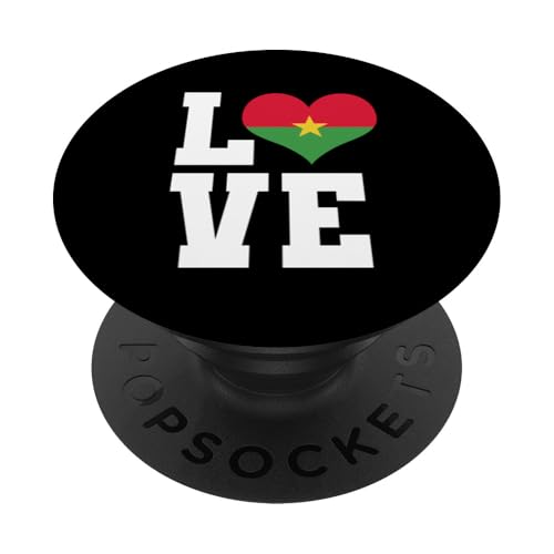 Love Burkina Herz Flagge Faso Pride Burkinabé Wurzeln PopSockets Klebender PopGrip von Burkina Faso Flag Design Proud Burkinabe