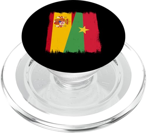 Spanien Burkina Faso Halbflagge Spanische Burkinabé-Wurzeln PopSockets PopGrip für MagSafe von Burkina Faso Flag Design Proud Burkinabe