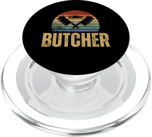 Butcher Vintage Retro 70er Jahre Design Lustiger Metzger PopSockets PopGrip für MagSafe von Butcher Meat Cutter Chef BBQ Beef Cuts