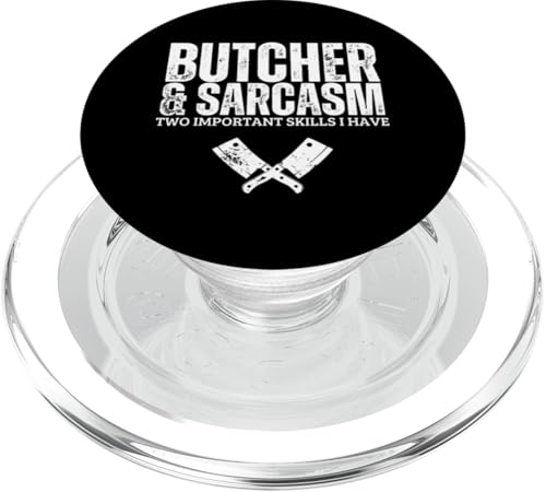 Metzger und Sarkasmus Lustiger Metzger PopSockets PopGrip für MagSafe von Butcher Meat Cutter Chef BBQ Beef Cuts