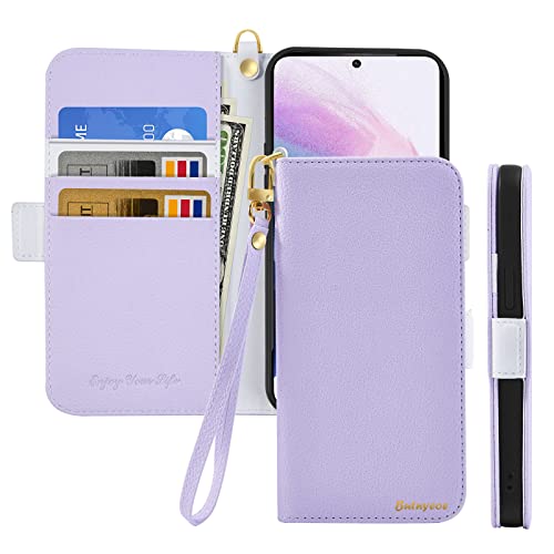 Butnyeoe Handyhülle für Samsung Galaxy A55 5G Klappbar Hülle,Litschi Textur Leder Wallet Schutzhülle Tasche Flip Cover Case,Magnetic Closure Klapphülle mit Kartenfach Standfunktion,Helles Lila von Butnyeoe