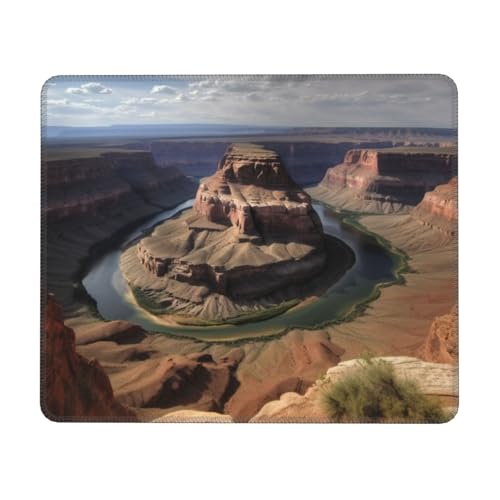 Grand Canyon Arizona Mauspad mit rutschfester Gummiunterseite, wasserdichtes Gaming-Mauspad mit genähtem Rand, Laptop-Mauspad, waschbares Mauspad, Lycra-Tuch, Mäuse-Pad für Computer, Büro, 25,4 x 30,5 von Bwlhjke