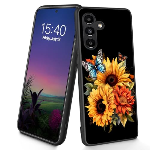 Bxgolkgd Entworfen für Galaxy S25 Plus, dünne, weiche TPU-Silikon-Schutzhülle, stoßfest, rutschfest, für Samsung Galaxy S25 Plus 2025, 17 cm (6,7 Zoll), Sonnenblumen-Schmetterling von Bxgolkgd