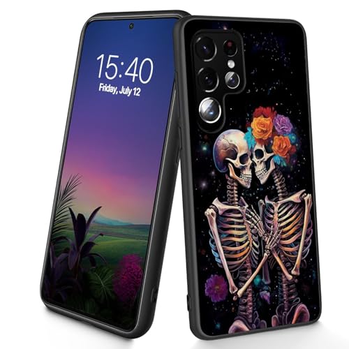 Bxgolkgd Entworfen für Galaxy S25 Ultra, dünne, weiche TPU-Silikon-Schutzhülle, stoßfest, rutschfest, für Samsung Galaxy S25 Ultra 2025, 17,3 cm (6,8 Zoll) – Liebes-Skelette von Bxgolkgd