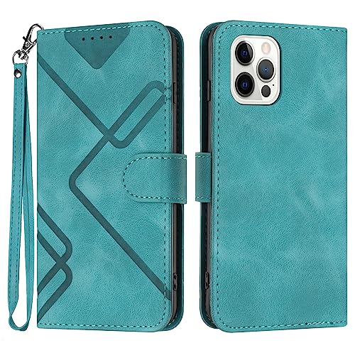 Bxithnr® Handyhülle für iPhone 14 Pro, Premium Leder Handy Klappbare Stoßfeste Brieftasche Flipcase Cover [Standfunktion] [Kartenfächern] Schutzhülle Tasche für iPhone 14 Pro Hülle - Grün von Bxithnr