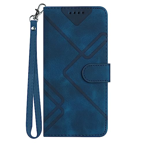 Bxithnr Handyhülle für Samsung Galaxy A13 5G Hülle, Premium Leder Handy Klappbare Stoßfeste Brieftasche Flipcase Cover [Standfunktion] [Kartenfächern] Schutzhülle Tasche auch für Galaxy A04S - Blau von Bxithnr