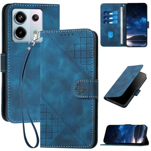 Bxithnr Handyhülle für Xiaomi Redmi Note 13 Pro 5G Hülle Tasche mit Premium Leder [Kartenfach] [Standfunktion] Flip Case Cover Schutzhülle auch für Xiaomi Poco X6 Pro 5G - Blau von Bxithnr