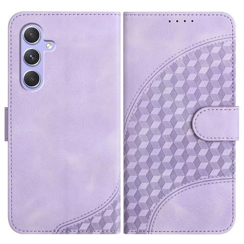 Handyhülle Kompatibel mit Samsung Galaxy A55 Hülle mit [Kartenfach Geld Slot] [Standfunktion] [Magnetverschluss] Premium Leder Wallet Case Flip Cover Schutzhülle für Samsung Galaxy A55 - lila von Bxithnr