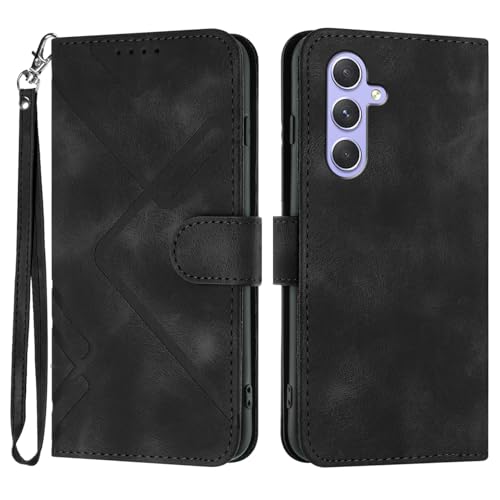 Handyhülle für Samsung Galaxy A16 Hülle, Premium Leder Handy Klappbare Stoßfeste Brieftasche Flipcase Cover [Standfunktion] [Kartenfächern] Schutzhülle Tasche - Schwarz von Bxithnr