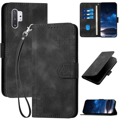 Handyhülle für Samsung Galaxy Note 10 Plus Hülle Tasche mit Premium Leder [Kartenfach] [Standfunktion] Flip Case Cover Schutzhülle für Samsung Galaxy Note 10 Plus/Note 10+ / 5G - Schwarz von Bxithnr