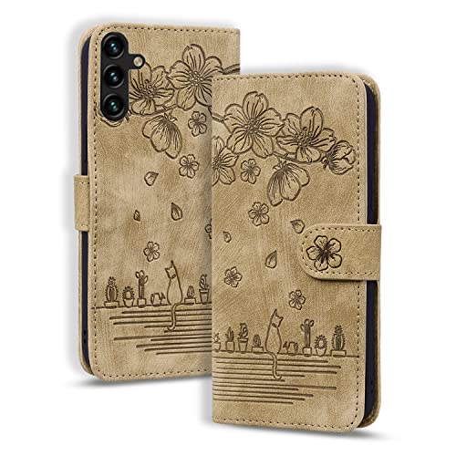 Handyhülle für Samsung Galaxy S24 Plus Hülle, Leder Tasche mit [Standfunction] [Kartenfach] Klapphülle Magnetverschluss Blumenmuster Flipcase Cover Schutzhülle für Samsung Galaxy S24 Plus - Gelb von Bxithnr