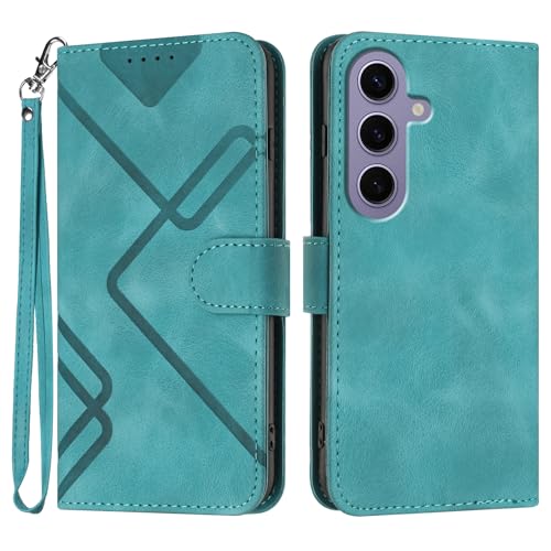 Handyhülle für Samsung Galaxy S24 Plus Hülle, Premium Leder Handy Klappbare Stoßfeste Brieftasche Flipcase Cover [Standfunktion] [Kartenfächern] Schutzhülle Tasche - Grün von Bxithnr