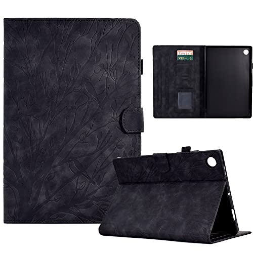 Hülle für Samsung Galaxy Tab A8 10.5 Zoll 2022 Tablet Schutzhülle SM-X200/X205/X207 Vogel&Baum PU Leder Brieftasche Flip Cover Stand Kartensteckplatz Stifthalter für Samsung Galaxy Tab A8 - Schwarz von Bxithnr