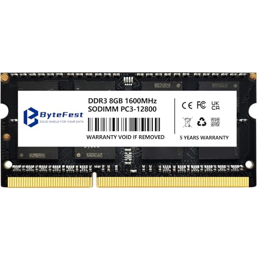 ByteFest DDR3 RAM 8GB 1600MHz SODIMM CL11 1.35V 204 Pin Gaming Arbeitsspeicher DDR3 für Laptop Speicher von ByteFest