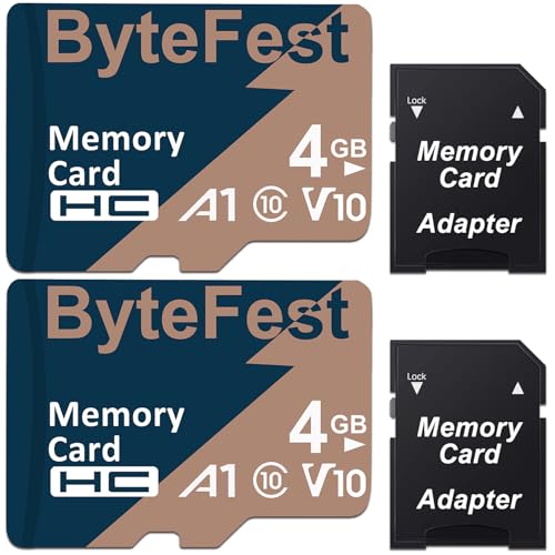 ByteFest 4GB MicroSD Karte 2Pack, MicroSDHC A1 C10 V10 von ByteFest