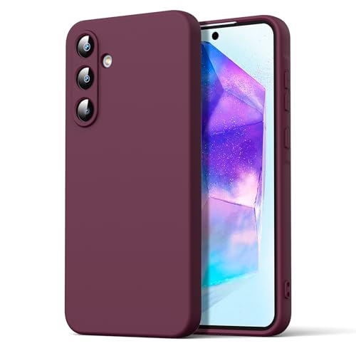 Byvuwiay Handyhülle Stoßfest Kratzfest Schutzhülle Samsung Galaxy A55 5G Case, Weinrot von Byvuwiay