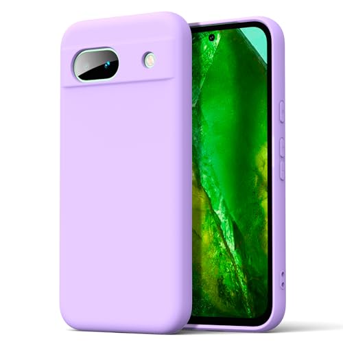 Byvuwiay Hülle kompatibel mit Google Pixel 8a Hülle, weiche TPU Flüssigsilikonhülle, Handyhülle Stoßfest Kratzfest Schutzhülle Google Pixel 8a Case, Helles Lila von Byvuwiay