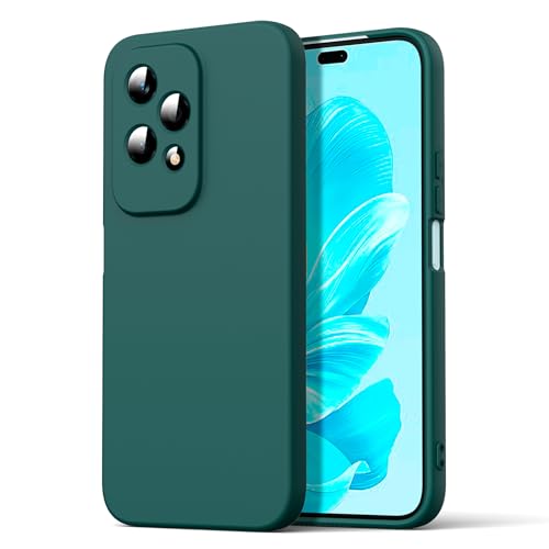 Byvuwiay Hülle kompatibel mit Honor 200 Lite Hülle, weiche TPU Flüssigsilikonhülle, Handyhülle Stoßfest Kratzfest Schutzhülle Honor 200 Lite Case, Dunkelgrün von Byvuwiay