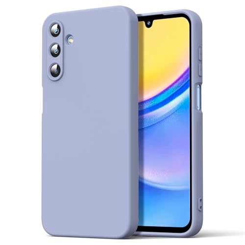 Byvuwiay Hülle kompatibel mit Samsung Galaxy A15 4G/5G Hülle, weiche TPU Flüssigsilikonhülle, Handyhülle Stoßfest Kratzfest Schutzhülle Samsung Galaxy A15 4G/5G Case, Lavendelgrau von Byvuwiay