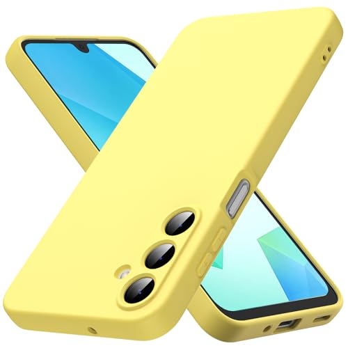 Byvuwiay Hülle kompatibel mit Samsung Galaxy A16 5G Hülle, weiche TPU Flüssigsilikonhülle, Handyhülle Stoßfest Kratzfest Schutzhülle Samsung Galaxy A16 5G Case, Gelb von Byvuwiay