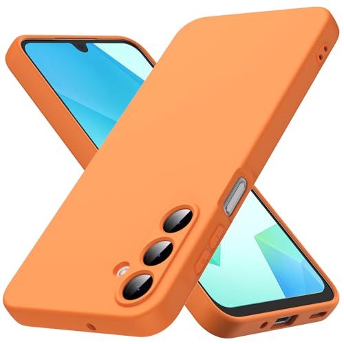 Byvuwiay Hülle kompatibel mit Samsung Galaxy A16 5G Hülle, weiche TPU Flüssigsilikonhülle, Handyhülle Stoßfest Kratzfest Schutzhülle Samsung Galaxy A16 5G Case, Orange von Byvuwiay