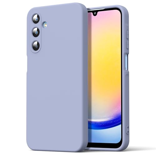 Byvuwiay Hülle kompatibel mit Samsung Galaxy A25 5G Hülle, weiche TPU Flüssigsilikonhülle, Handyhülle Stoßfest Kratzfest Schutzhülle Samsung Galaxy A25 5G Case, Lavendelgrau von Byvuwiay