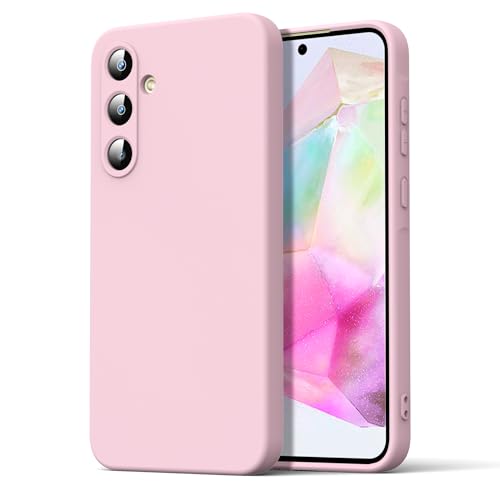 Byvuwiay Hülle kompatibel mit Samsung Galaxy A35 5G Hülle, weiche TPU Flüssigsilikonhülle, Handyhülle Stoßfest Kratzfest Schutzhülle Samsung Galaxy A35 5G Case, Rosa von Byvuwiay