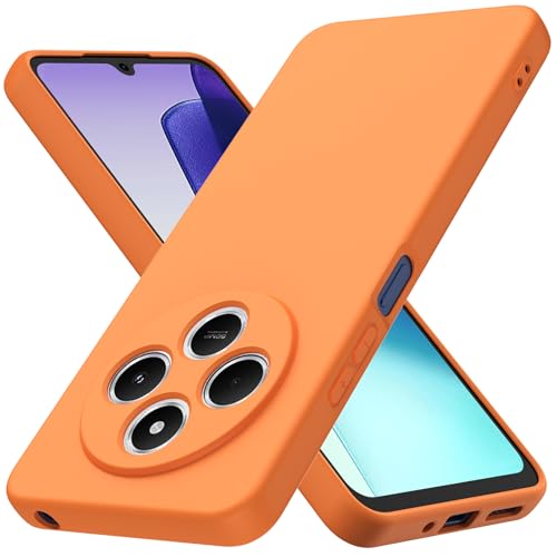 Byvuwiay Hülle kompatibel mit Xiaomi Redmi 14C/Xiaomi Poco C75 Hülle, weiche TPU Flüssigsilikonhülle, Handyhülle Stoßfest Kratzfest Schutzhülle Xiaomi Redmi 14C/Xiaomi Poco C75 Case, Orange von Byvuwiay