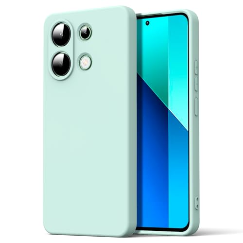 Byvuwiay Hülle kompatibel mit Xiaomi Redmi Note 13 4G Hülle, weiche TPU Flüssigsilikonhülle, Handyhülle Stoßfest Kratzfest Schutzhülle Xiaomi Redmi Note 13 4G Case, Mint von Byvuwiay