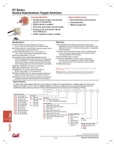 C & K Switches ET05SF1ABE Kippschalter von C & K Switches