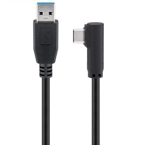 CABLEPELADO Kabel USB 3.0 Typ A Stecker - USB-C gewinkelt 2 Meter schwarz von CABLEPELADO