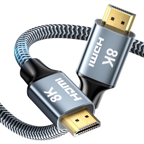 CABNEER 8K HDMI 2.1 Kabel 10m, HDMI Kabel Hoch Geschwindig 48Gbps 8K@60Hz 4K@120Hz 2.2/2.3 für Dolby eARC HDCP HDR, Kompatibel mit HDTV, Laptop etc von CABNEER