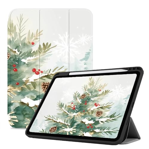 Hülle Für Ipad 9./8./7. Generation 10,2 Zoll Trifold Cover Mit Stifthalter Auto Sleep/Wake Stand Smart Cases Für Ipad 7/8/9 (2021/2020/2019) - Aquarell Weihnachtsbaum von CAEITLRSO