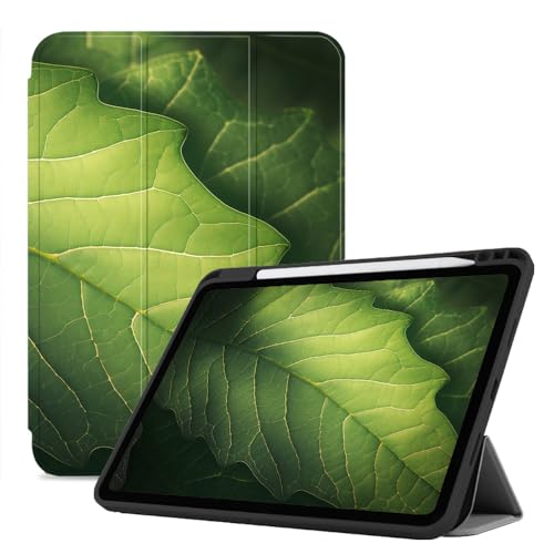 Hülle Für Smart Magnetic Stand Ultra Slim Lightweight Case Für Ipad Air 4. Generation 10,9 Zoll Modell Ipad Air-4 Auto Sleep Wake Screen Cover, Grüne Blattadernstruktur von CAEITLRSO