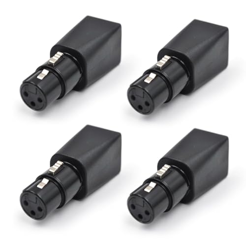 CAIONPLE 4-Teiliger -Auf-RJ45-Anschluss, RJ45-Ethernet auf 3-Poligen XLR-Adapter, 3-Poliger XLR-Adapter für Audio-Video-Buchse von CAIONPLE