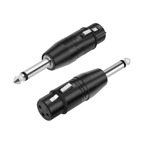 CAIONPLE 6,35 mm Mono-Stecker auf XLR 3-Polige Buchse Audio-Stecker-Konverter-Adapter-Anschluss für Kopfhörer-Mikrofon-Verstärker von CAIONPLE