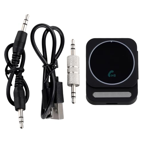 CAIONPLE Bluetooth 5.3 AUX Autoadapter Bluetooth Audio Receiver Cancelling Auto Musikadapter Eingebaute Mikrofone Freisprecheinrichtung Schwarz von CAIONPLE